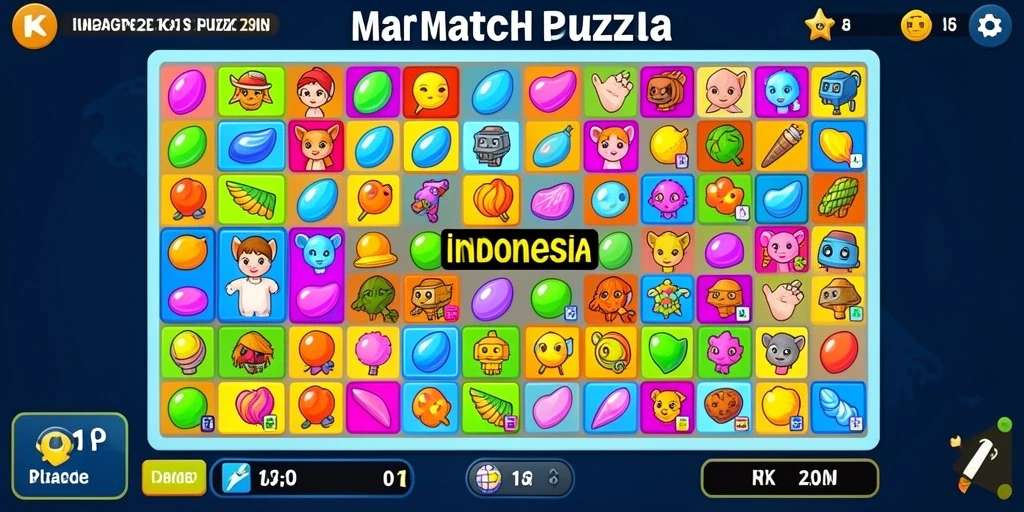 Tingkat kesulitan yang meningkat di setiap level.